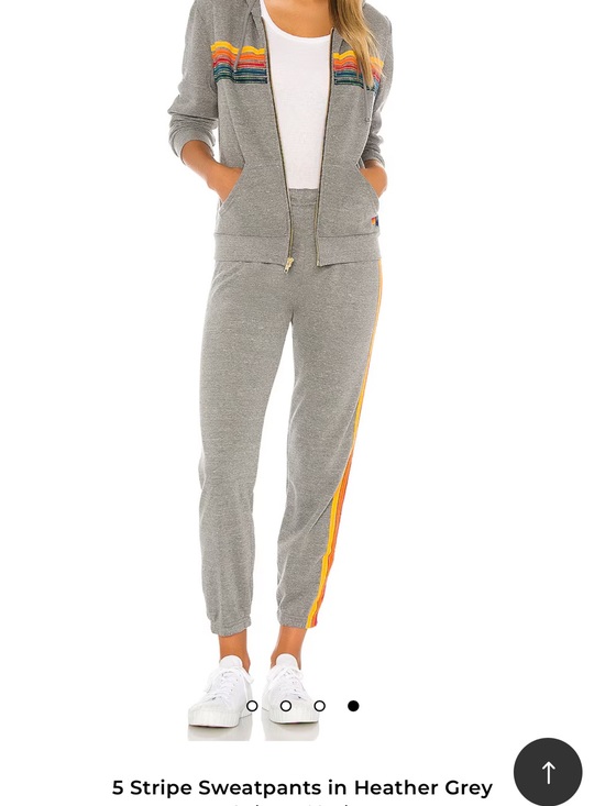 Aviator Nation Pants - Aviator Nation Heather Grey 5-Stripe Joggers with Yellow & Orange Side Stripes